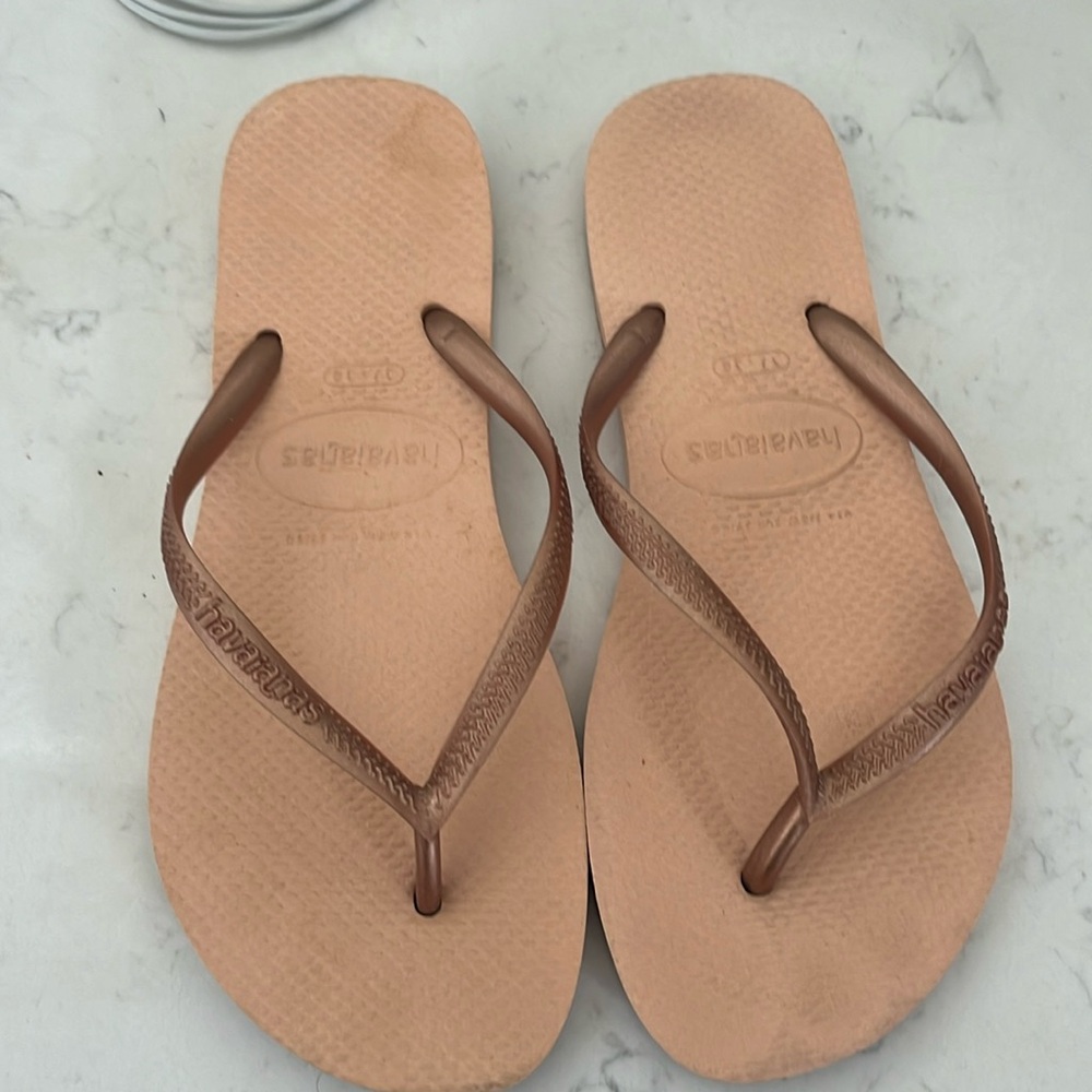 Havaianas Rose Gold Flip Flops